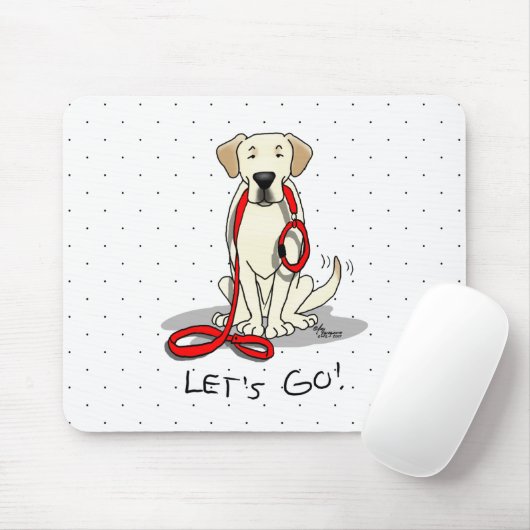 Lass uns gehen! Gelbe Labrador Labrador Retriever Mousepad (Mit Mouse)