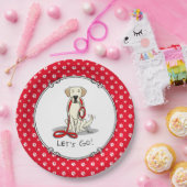 Lass uns gehen! Gelbe Labrador Labrador Retriever Pappteller (Party)