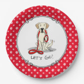 Lass uns gehen! Gelbe Labrador Labrador Retriever Pappteller (Vorderseite)