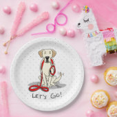 Lass uns gehen! Gelbe Labrador Labrador Retriever  Pappteller (Party)