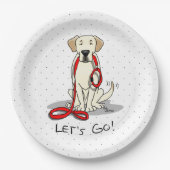 Lass uns gehen! Gelbe Labrador Labrador Retriever  Pappteller (Vorderseite)