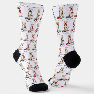 Lass uns gehen! Gelbe Labrador Labrador Retriever  Socken