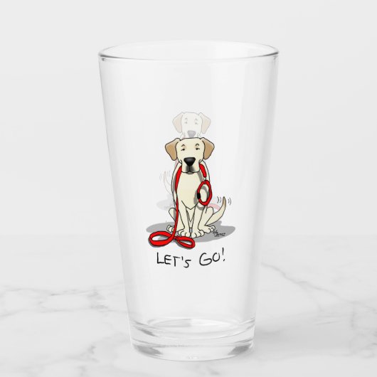 Lass uns gehen! Gelbes Labrador Retriever - Niedli Glas (Vorderseite)