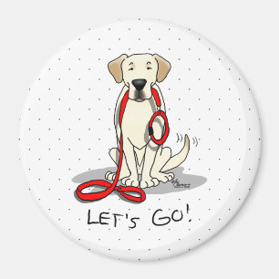 Lass uns gehen! Gelbes Labrador Retriever - Niedli Magnet