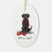 Lass uns gehen! Labrador Retriever Niedlich Keramik Ornament (Links)