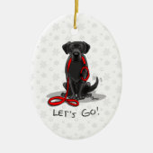 Lass uns gehen! Labrador Retriever Niedlich Keramik Ornament (Vorne)