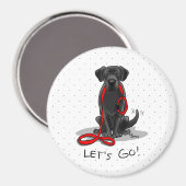 Lass uns gehen! Labrador Retriever Niedlich Magnet (Vorderseite/Rückseite)
