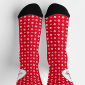 Lass uns gehen! Malteser Hund mit Red Leash Niedli Socken (Oben)