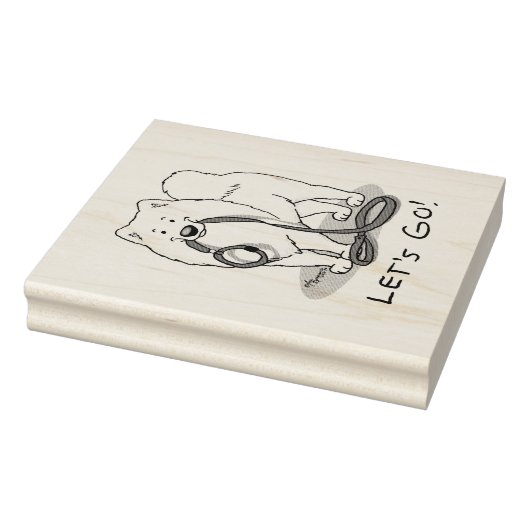 Lass uns gehen! Samoyed & Leine Gummistempel (Stempel)
