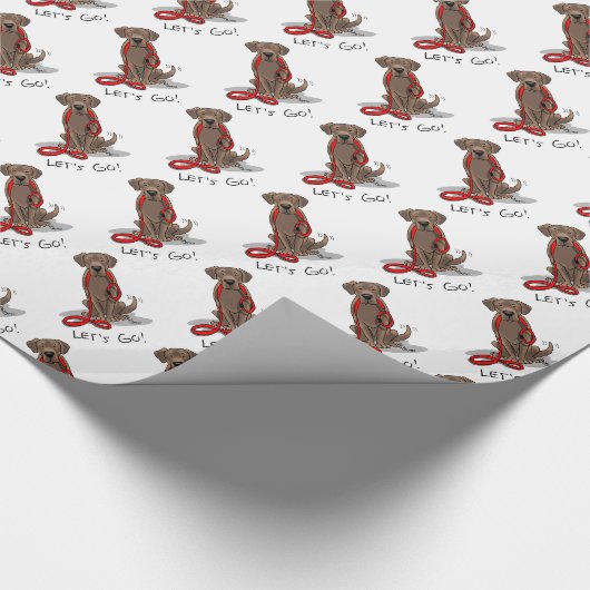 Lass uns gehen! Schokolade Labrador Labrador Retri Geschenkpapier (Ecke)