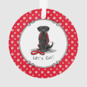 Lass uns gehen! Schwarzer Labrador Retriever - Nie Ornament (Rückseite)