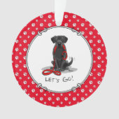 Lass uns gehen! Schwarzer Labrador Retriever - Nie Ornament (Vorderseite)