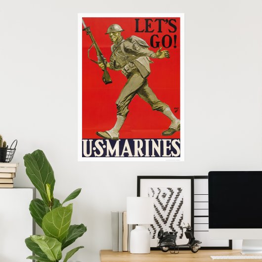 Lass uns gehen! U.S. Marines. Poster (Heimbüro)