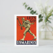 Lass uns gehen! ~ US-Marines Postkarte (Stehend Vorderseite)