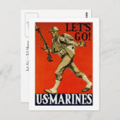 Lass uns gehen! ~ US-Marines Postkarte (Vorne/Hinten)