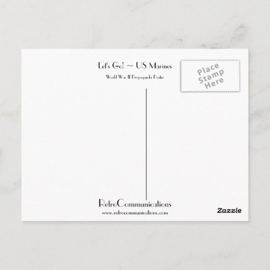 Lass uns gehen! ~ US-Marines Postkarte (Rückseite)