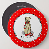 Lass uns gehen! Walk Wheaten Terrier Dog (Weizen 1 Button (Vorne & Hinten)