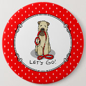 Lass uns gehen! Walk Wheaten Terrier Dog (Weizen 1 Button (Vorderseite)