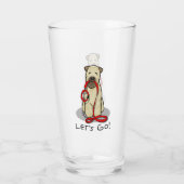 Lass uns gehen! Walk Wheaten Terrier Dog (Weizen 1 Glas (Rückseite)