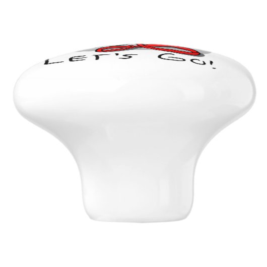 Lass uns gehen! Walk Wheaten Terrier Dog (Weizen 1 Keramikknauf (Seitenansicht)