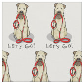 Lass uns gehen! Walk Wheaten Terrier Dog (Weizen 1 Stoff (Nahaufnahme)