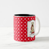 Lass uns gehen! Walk Wheaten Terrier Dog (Weizen 1 Zweifarbige Tasse (VorderseiteRechts)