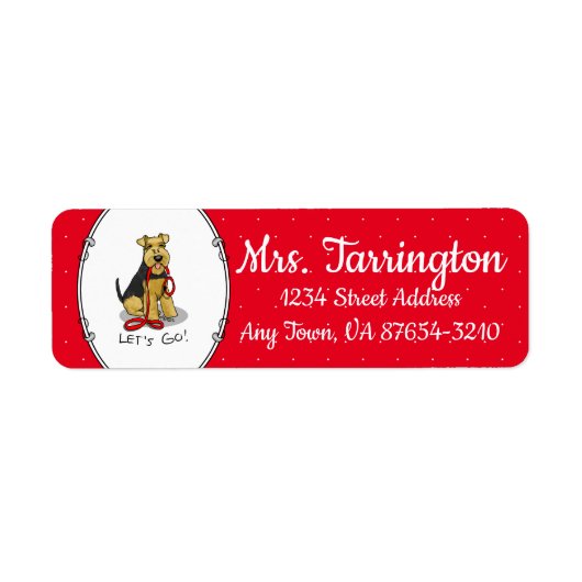 Lass uns gehen! Welsh Terrier Hund mit roter Leine (Vorne)