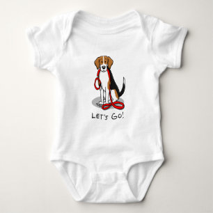 Lass uns gehen! (zu Fuß) Beagle Hund (Farbe 3) Nie Baby Strampler