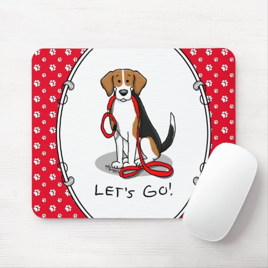 Lass uns gehen! (zu Fuß) Beagle Hund (Farbe 3) Nie Mousepad (Mit Mouse)