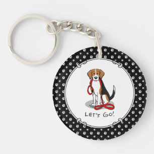 Lass uns gehen! (zu Fuß) Beagle Hund (Farbe 3) Nie Schlüsselanhänger