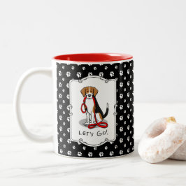 Lass uns gehen! (zu Fuß) Beagle Hund (Farbe 3) Nie Zweifarbige Tasse