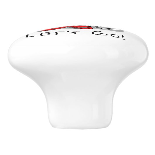 Lass uns gehen! (zu Fuß) Greyhound Hund (Schwarz-w Keramikknauf (Seitenansicht)