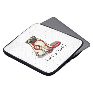 Lass uns gehen! (zu Fuß) Mops Hund (leicht gefaell Laptopschutzhülle