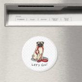 Lass uns gehen! (zu Fuß) Mops Hund (leicht gefaell Magnet (In Situ (Geschirrspüler))