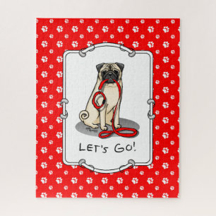Lass uns gehen! (zu Fuß) Mops Hund (leicht gefaell Puzzle
