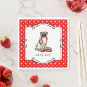 Lass uns gehen! (zu Fuß) Mops Hund (leicht gefaell Serviette (Beispiel)