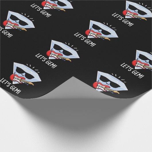 Lass uns Gem Funny Jewel Pun Dark BG Geschenkpapier (Ecke)