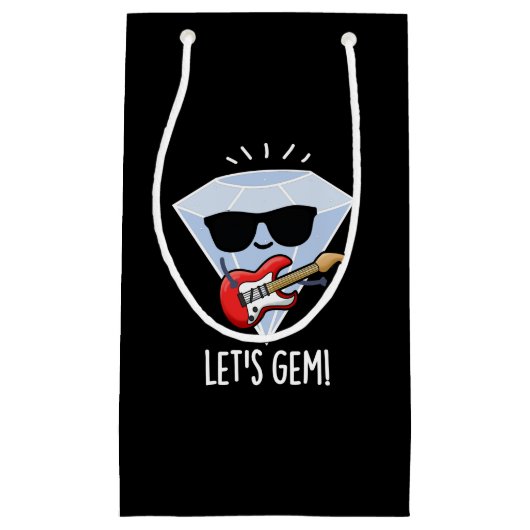 Lass uns Gem Funny Jewel Pun Dark BG Kleine Geschenktüte (Vorderseite)