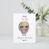 Lass uns gemeinsam ins Kino gehen / Chibi Postkarte (Stehend Vorderseite)