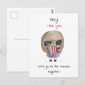 Lass uns gemeinsam ins Kino gehen / Chibi Postkarte (Vorne/Hinten)