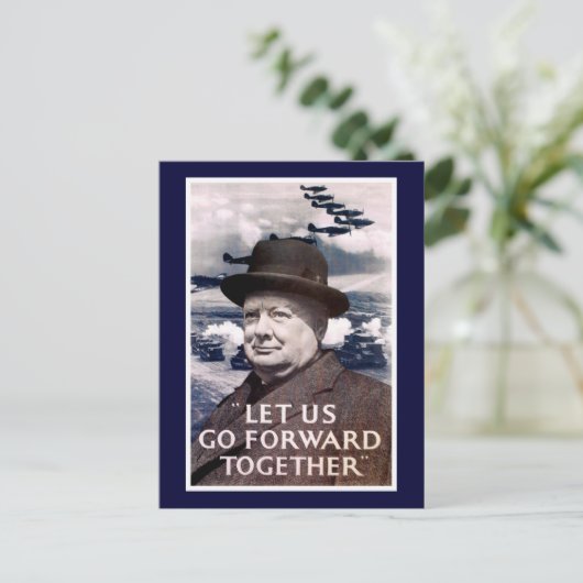 Lass uns gemeinsam vorwärts postkarte (Stehend Vorderseite)