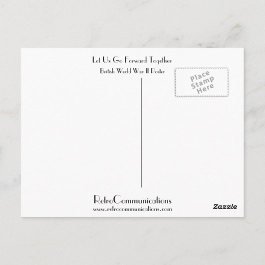 Lass uns gemeinsam vorwärts postkarte (Rückseite)