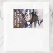 Lass uns gemeinsam vorwärts rechteckiger aufkleber (Tasche)