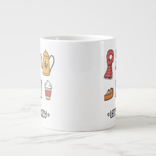 Lass uns gemütlich werden Jumbo-Tasse (Vorderseite)