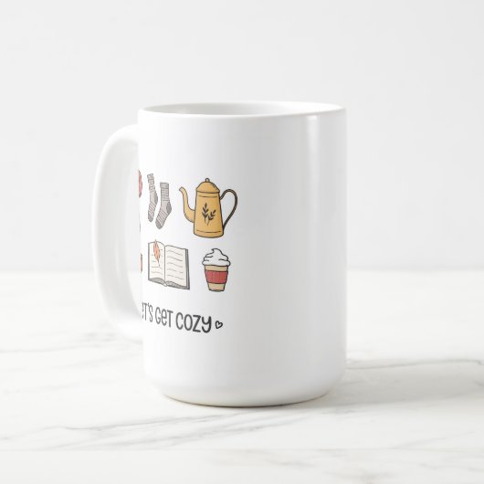 Lass uns gemütlich werden kaffeetasse (Vorderseite Links)