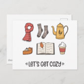 Lass uns gemütlich werden postkarte (Vorne/Hinten)