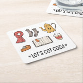 Lass uns gemütlich werden rechteckiger pappuntersetzer (angewinkelt)