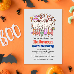 Lass uns Ghouls gehen, Retro Halloween Einladung