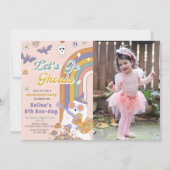 Lass uns Ghouls Groovy Halloween Ghost Geburtstag Einladung (Vorderseite)