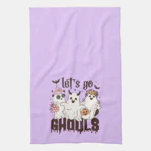 Lass uns Ghouls Halloween gehen Geschirrtuch